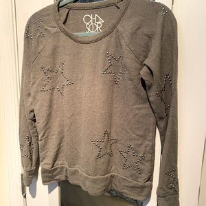 Chaser Oliver Green Studded Top. Size S.